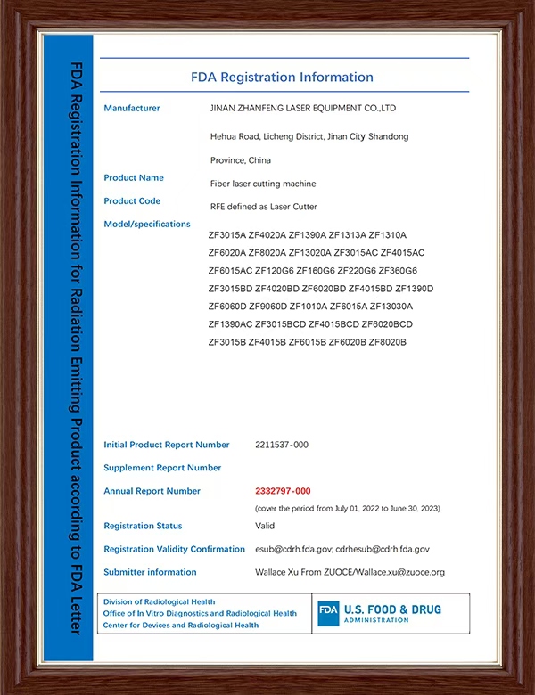 FDA Certification